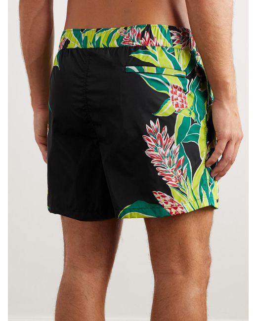 Valentino Garavani Green Sunsurf Straight-Leg Mid-Length Printed Swim Shorts for men