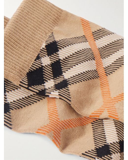 Burberry Karierte Socken aus einer Baumwollmischung in Natural für Herren
