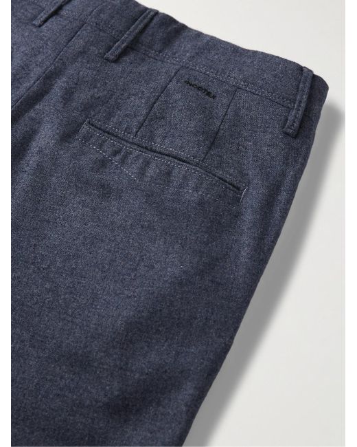 Pantaloni a gamba affusolata in feltro di misto lana vergine di Incotex in Blue da Uomo