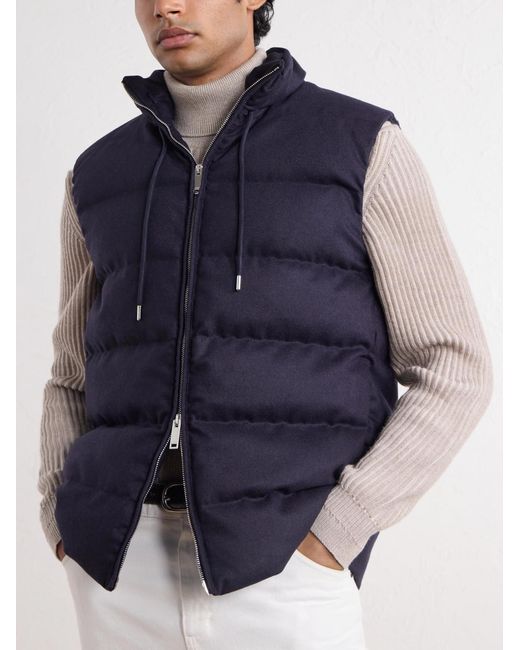 Slowear Blue Padded Wool And Cashmere-blend Gilet for men