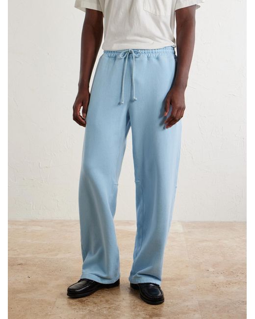 CHERRY LA Blue Cotton-Fleece Drawstring Sweatpants for men