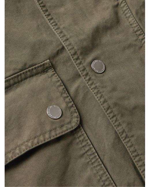 NN07 Green Glenn 8001 Corduroy-trimmed Garment-dyed Cotton-canvas Jacket for men