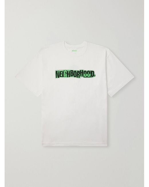 Neighborhood White Logo-Print Cotton-Jersey T-Shirt for men