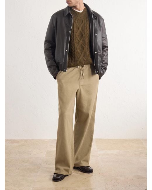 Piacenza 1733 Green Cable-knit Alpaca And Wool-blend Sweater for men