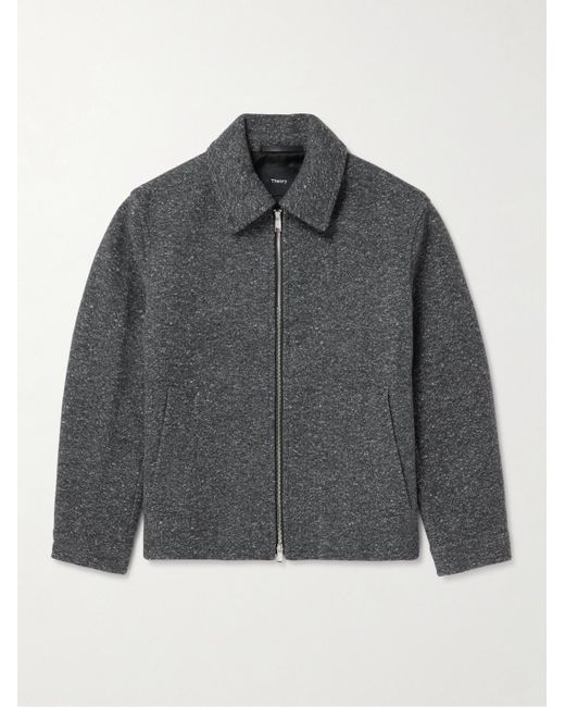 Theory Gray Milo Wool-Blend Bouclé Blouson Jacket for men