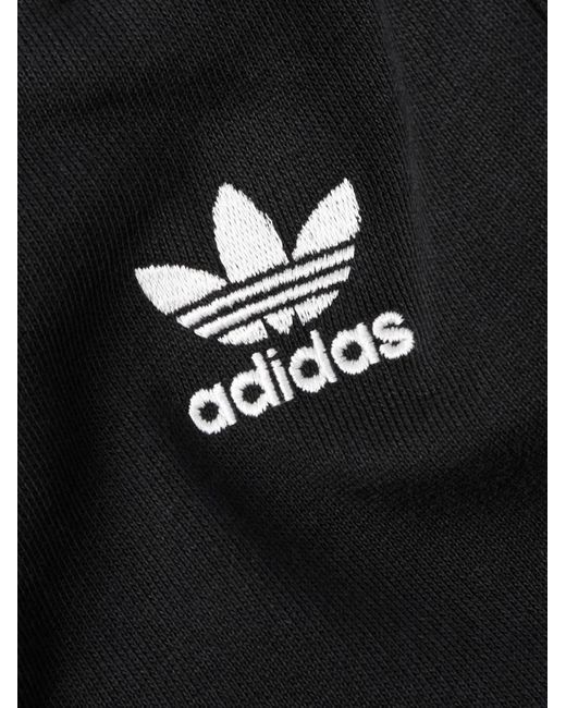 Adidas Originals Black Essential Straight-leg Logo-embroidered Cotton-jersey Shorts for men
