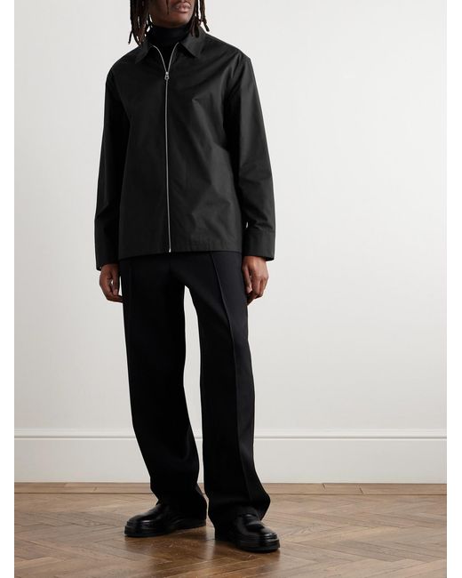 Jil Sander Black Organic Cotton-Twill Zip-Up Overshirt for men