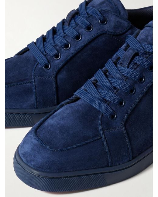 Christian Louboutin Blue Rantulow Orlato Grosgrain-Trimmed Suede Sneakers for men