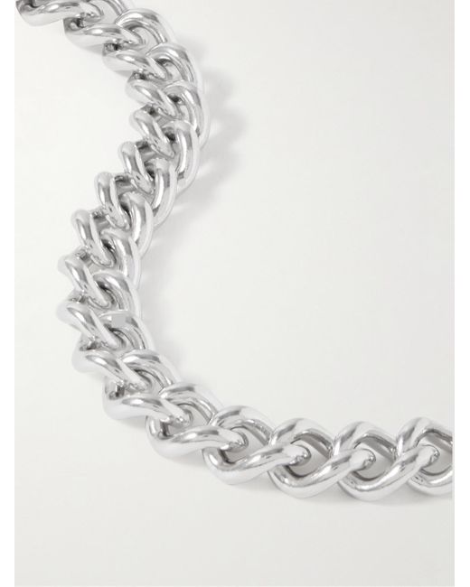 Tom Wood White Lou Rhodium-plated Chain Necklace for men