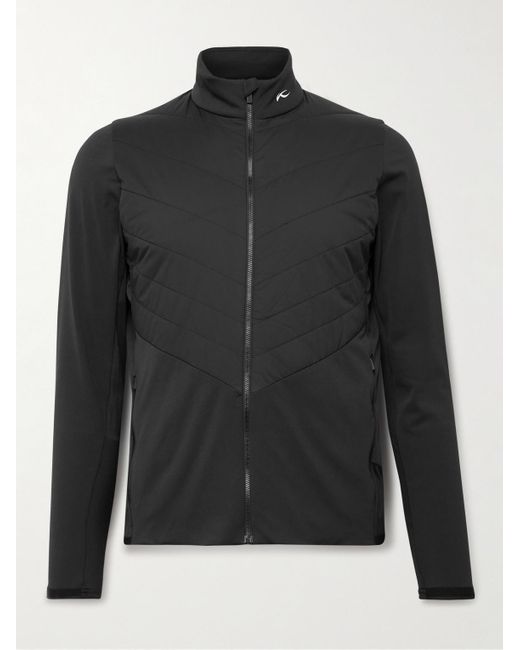 Kjus Black Release Quilted Shell And Stretch-jersey Golf Jacket for men