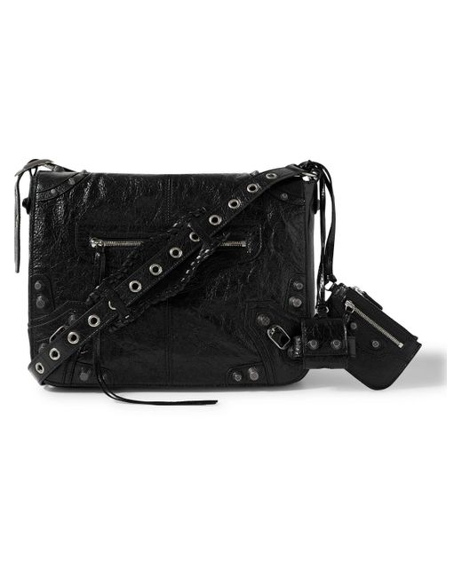 Balenciaga Le Cagole Textured-leather Bag in Black for Men | Lyst