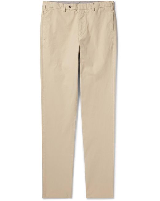 Sid Mashburn Natural Straight-leg Garment-dyed Cotton-twill Trousers for men