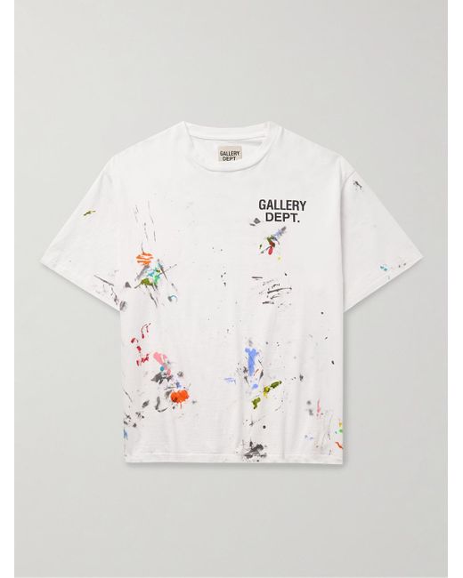 GALLERY DEPT. Natural Paint-splattered Logo-print Cotton-jersey T-shirt for men