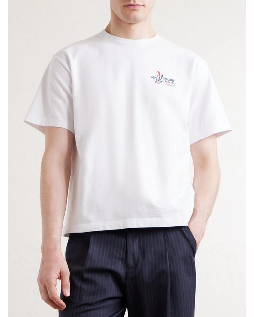 Aimé Leon Dore White Logo-Print Cotton-Jersey T-Shirt for men