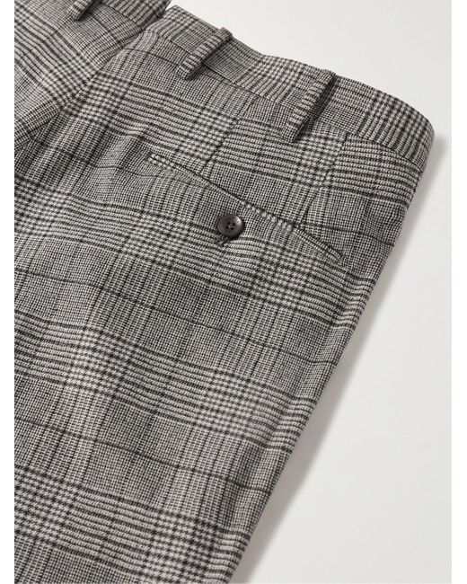 Incotex Gray Slim-fit Tapered Prince Of Wales Checked Virgin Wool-blend Trousers for men
