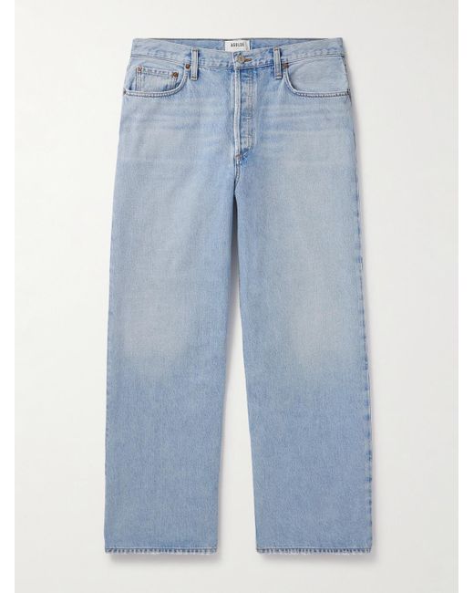 Agolde Blue Low Slung Baggy Wide-leg Distressed Jeans for men