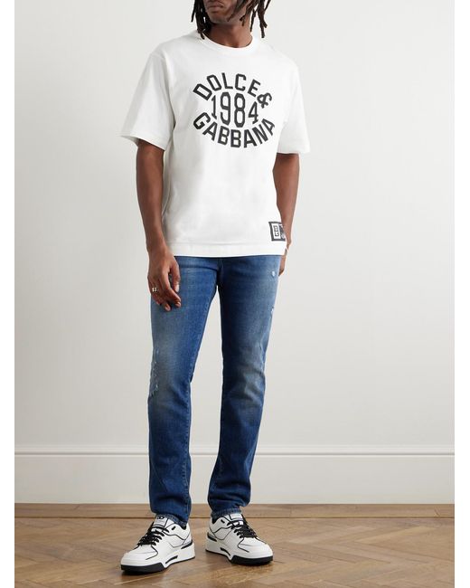 Dolce & Gabbana White Dolce&Gabbana Logo T-Shirt for men