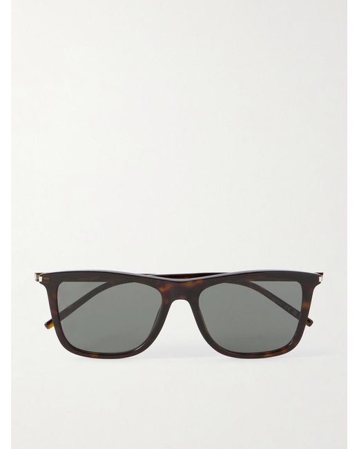 Saint Laurent Gray Square-Frame Acetate Sunglasses for men