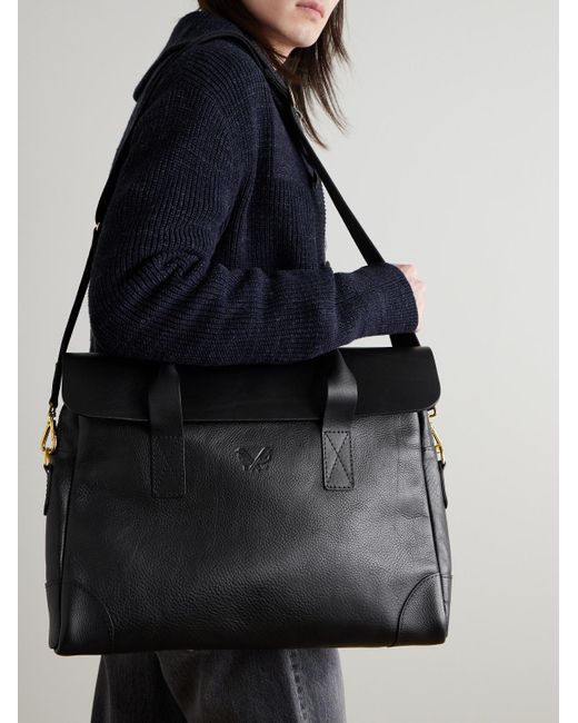 Bennett Winch Black Full-Grain Leather Briefcase for men