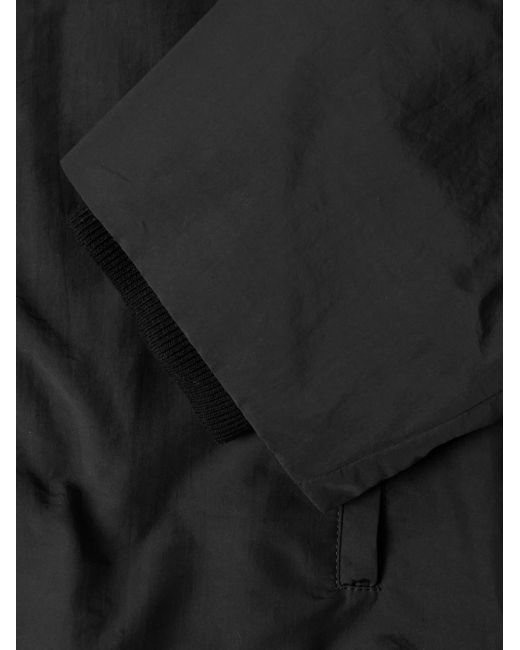 Loewe Black Leather-trimmed Silk-blend Taffeta Hooded Jacket for men
