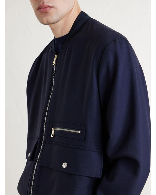 Paul Smith Blue Wool-Twill Bomber Jacket for men