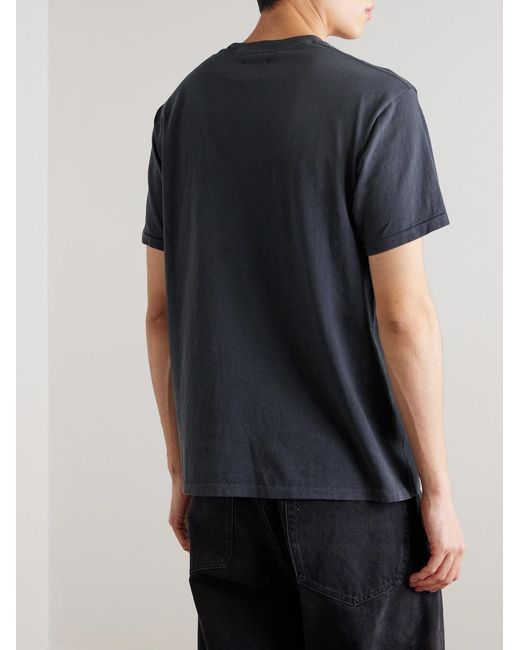 GALLERY DEPT. Blue French Lux Logo-Flocked Cotton-Jersey T-Shirt for men