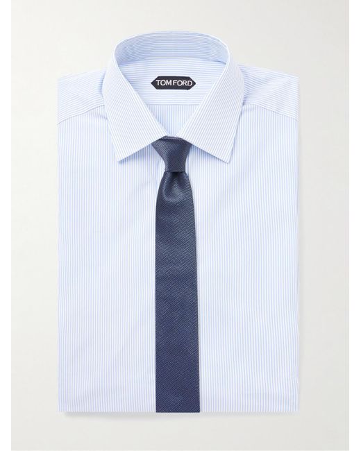 Tom Ford Blue Striped Cotton-poplin Shirt for men