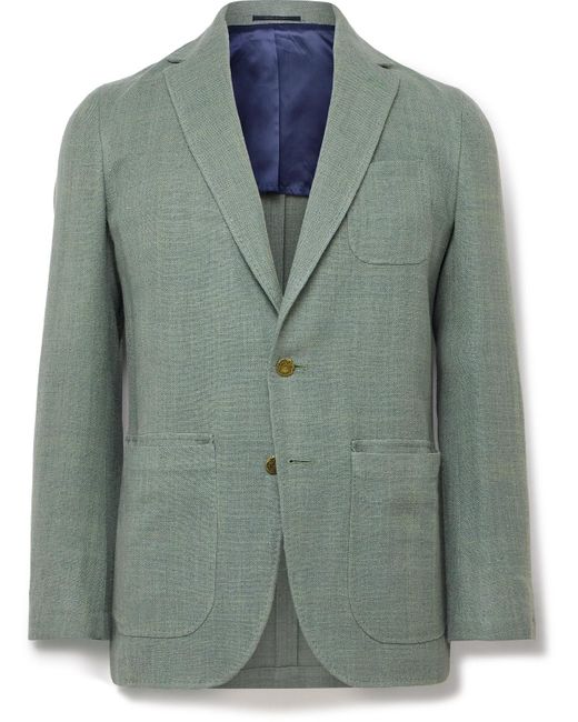 Sid Mashburn Green Ghost Slim-fit Unstructured Silk for men