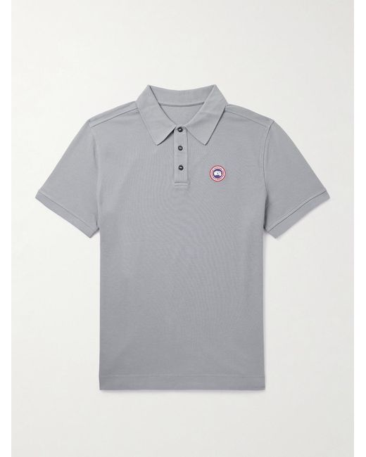 Canada Goose Gray Beckley Logo-appliquéd Cotton-piqué Polo Shirt for men