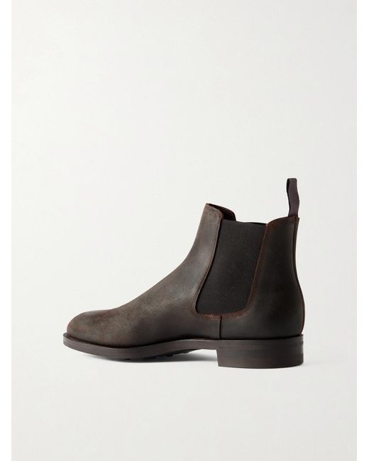 Edward Green Black Govan Suede Chelsea Boots for men