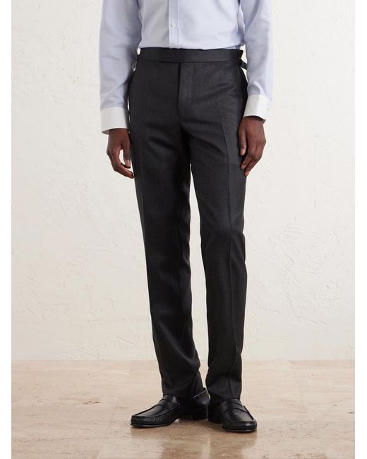 Tom Ford Blue Shelton Straight-Leg Wool-Twill Suit Trousers for men
