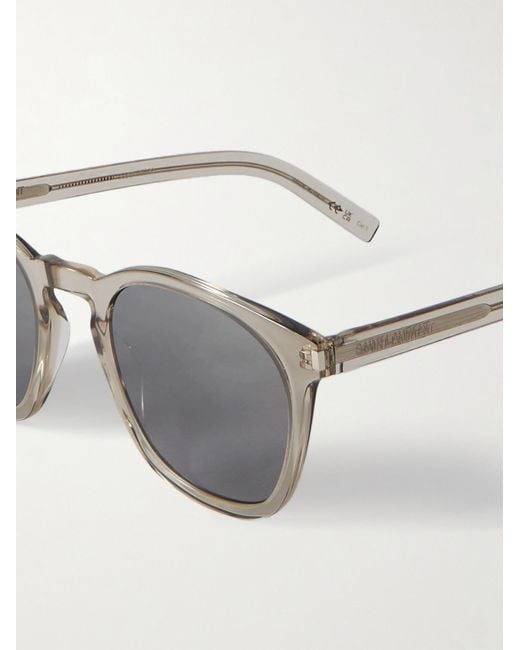Saint Laurent Gray D-frame Acetate And Silver-tone Sunglasses for men