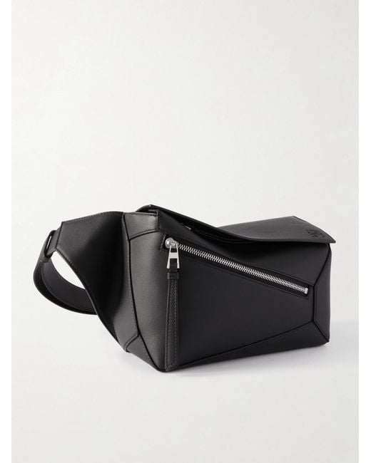 Loewe Black Puzzle Edge Small Leather Belt Bag for men