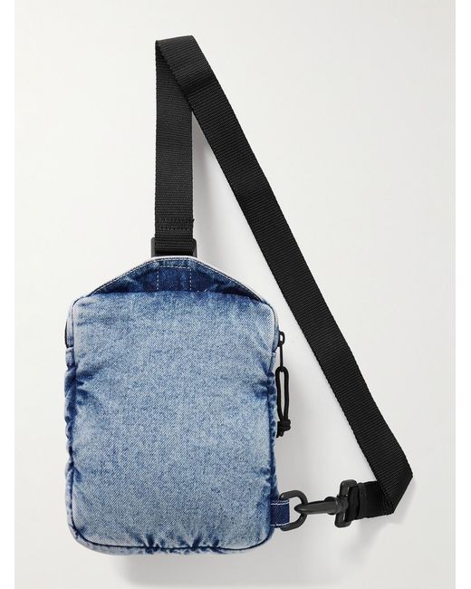 Balenciaga Blue Explorer Denim Messenger Bag for men