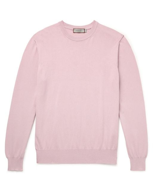 Canali Pink Cotton Sweater for men