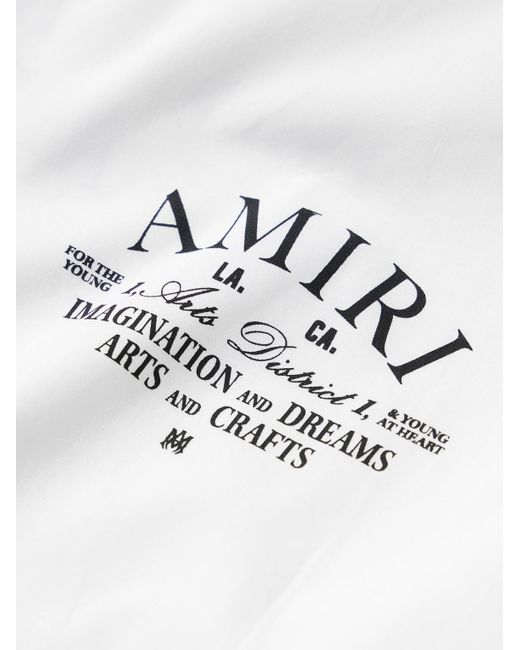 Amiri White Logo-print Cotton-poplin Shirt for men
