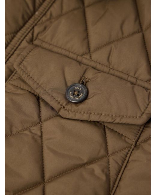 Polo Ralph Lauren Brown Corduroy-Trimmed Padded Quilted Shell Field Jacket for men