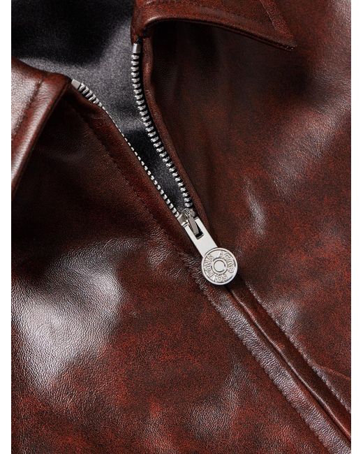 Acne Brown Leather Blouson Jacket for men