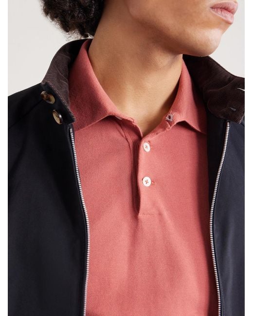 Brunello Cucinelli Pink Slim-fit Cotton-piqué Polo Shirt for men