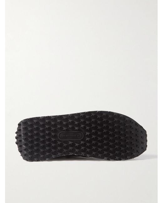 Golden Goose Deluxe Brand Black Marathon Leather-Trimmed Nylon Sneakers for men