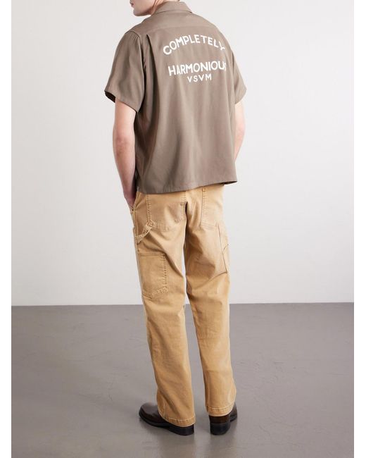 Visvim Gray Judo Convertible-collar Logo-embroidered Woven Shirt for men