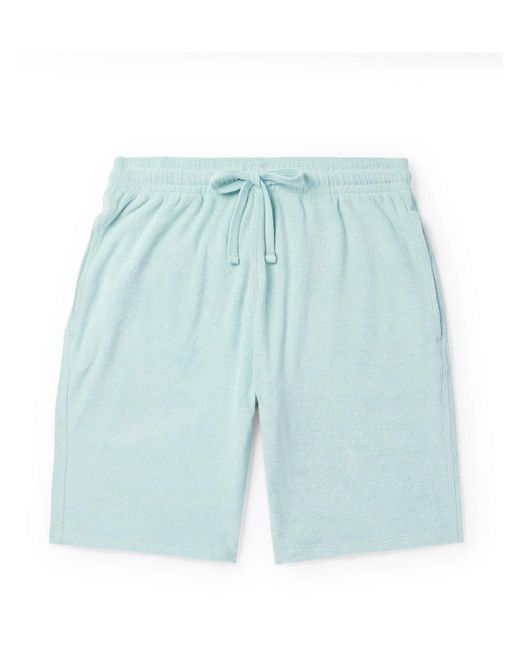 Vilebrequin Blue Bolide Straight-Leg Organic Cotton-Blend Terry Drawstring Shorts for men
