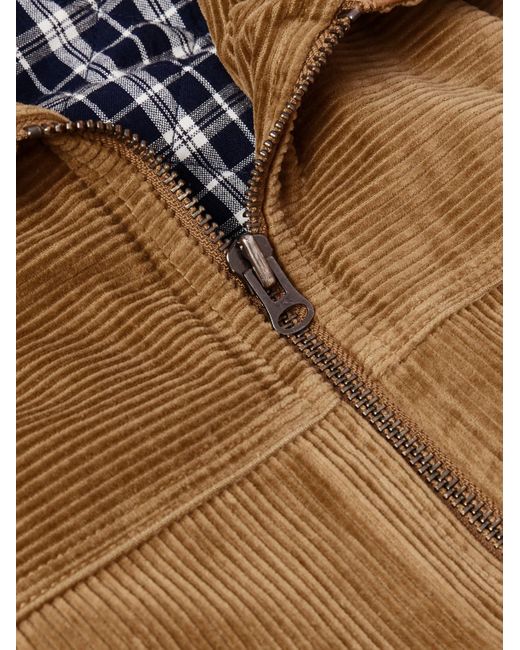 MANAAKI Brown Wiri Leather-trimmed Cotton-corduroy Jacket for men