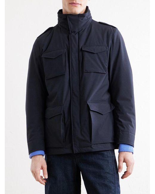 Herno Blue Four Pockets Woven Jacket for men