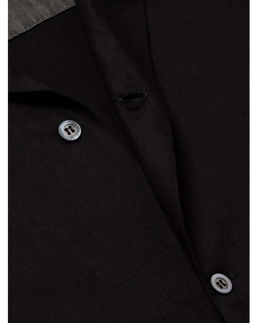 Camicia in twill con colletto aperto di Maison Margiela in Black da Uomo