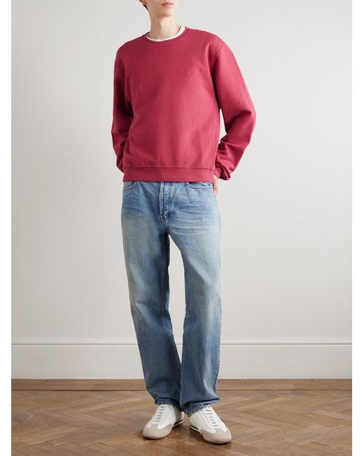 Saint Laurent Logo-embroidered Cotton-jersey Sweatshirt for men