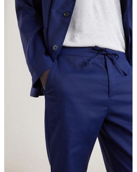 Frescobol Carioca Blue Straight-leg Cotton Suit Trousers for men