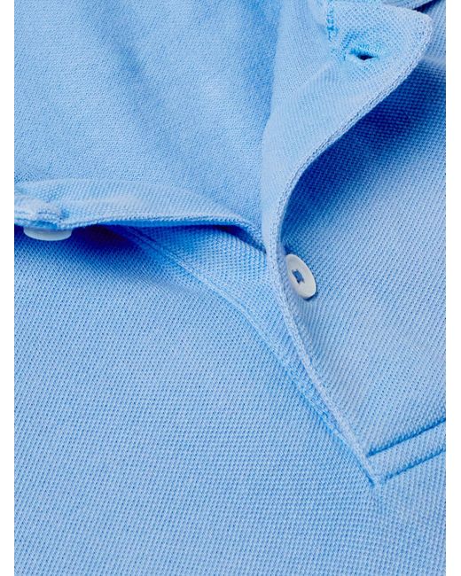 Polo in cotone piqué tinta in capo Sunrise di Peter Millar in Blue da Uomo