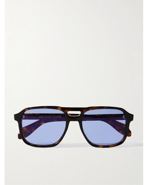 Cutler & Gross Blue Aviator-Style Acetate Sunglasses for men