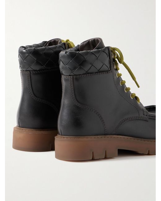 Bottega Veneta Black Haddock Leather Ankle Boots for men